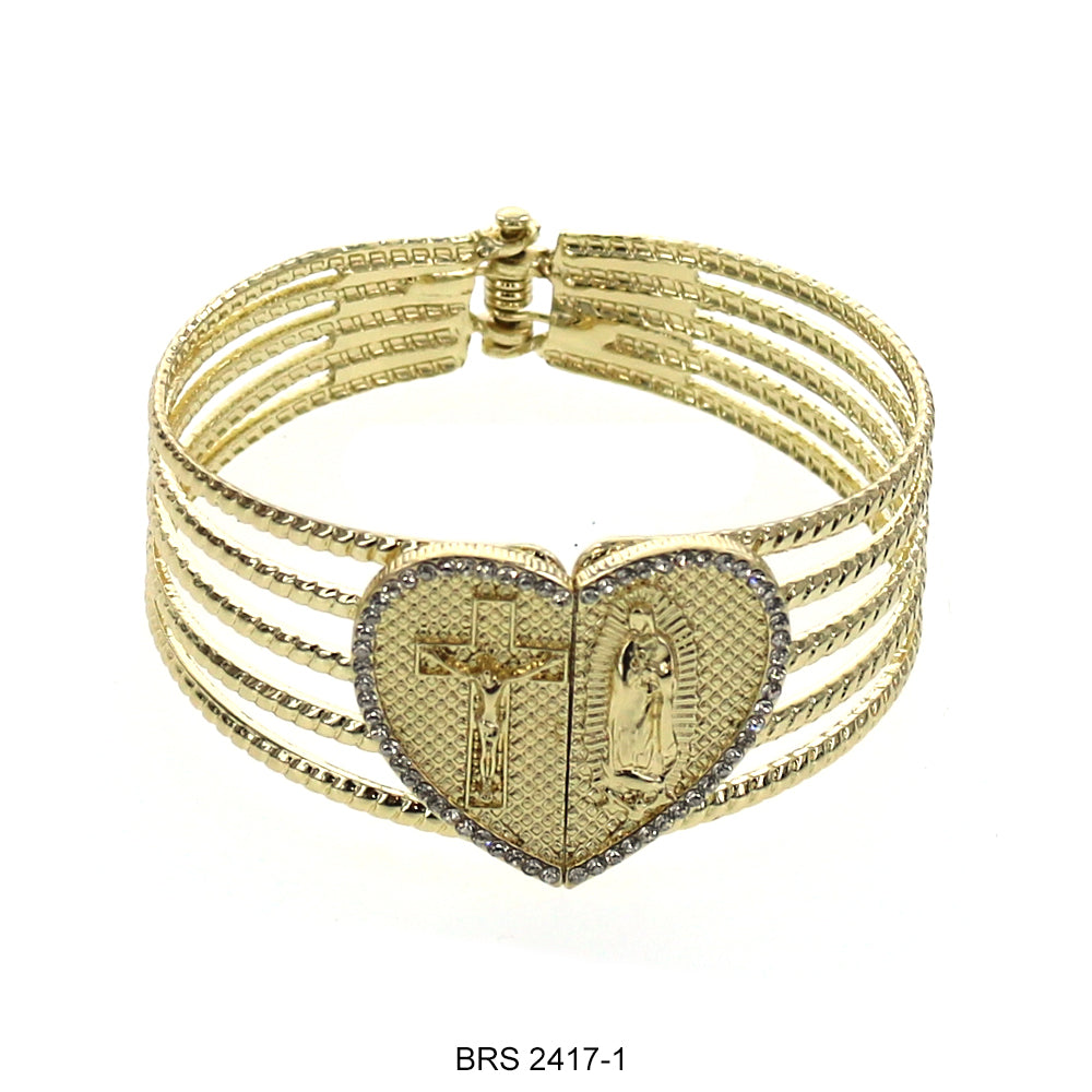 Cross With Guadalupe Bangle Bracelet BRS 2417-1