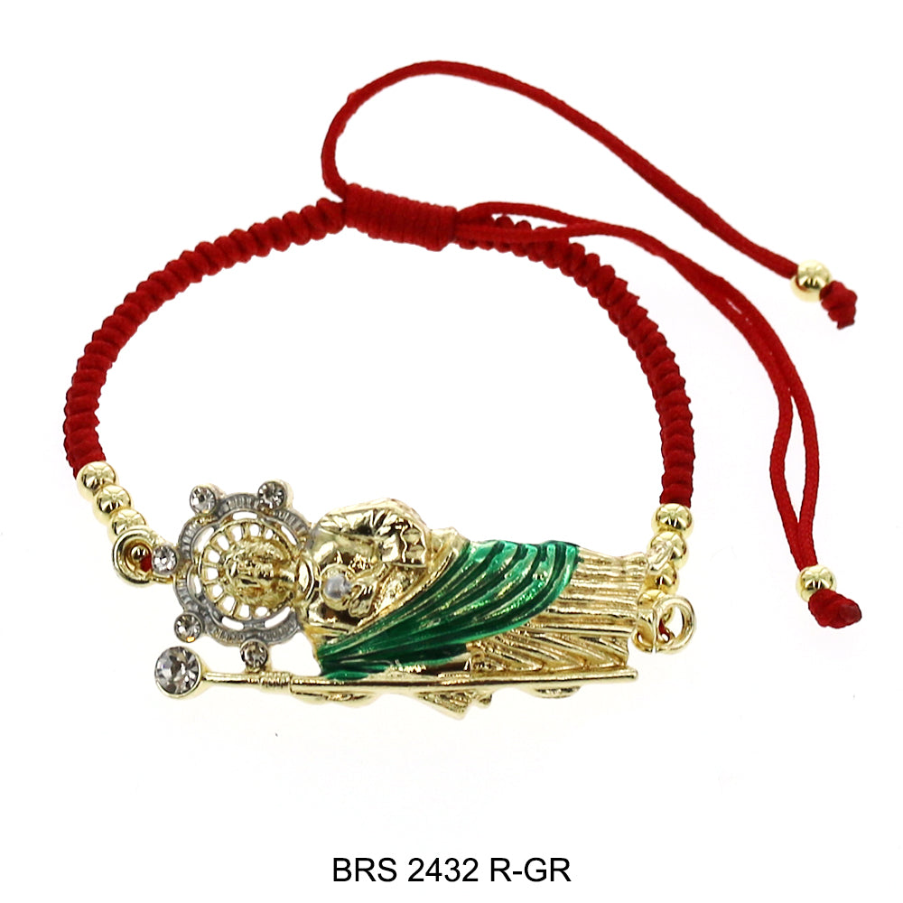 San Judas Adjustable Bracelet BRS 2432 R-GR