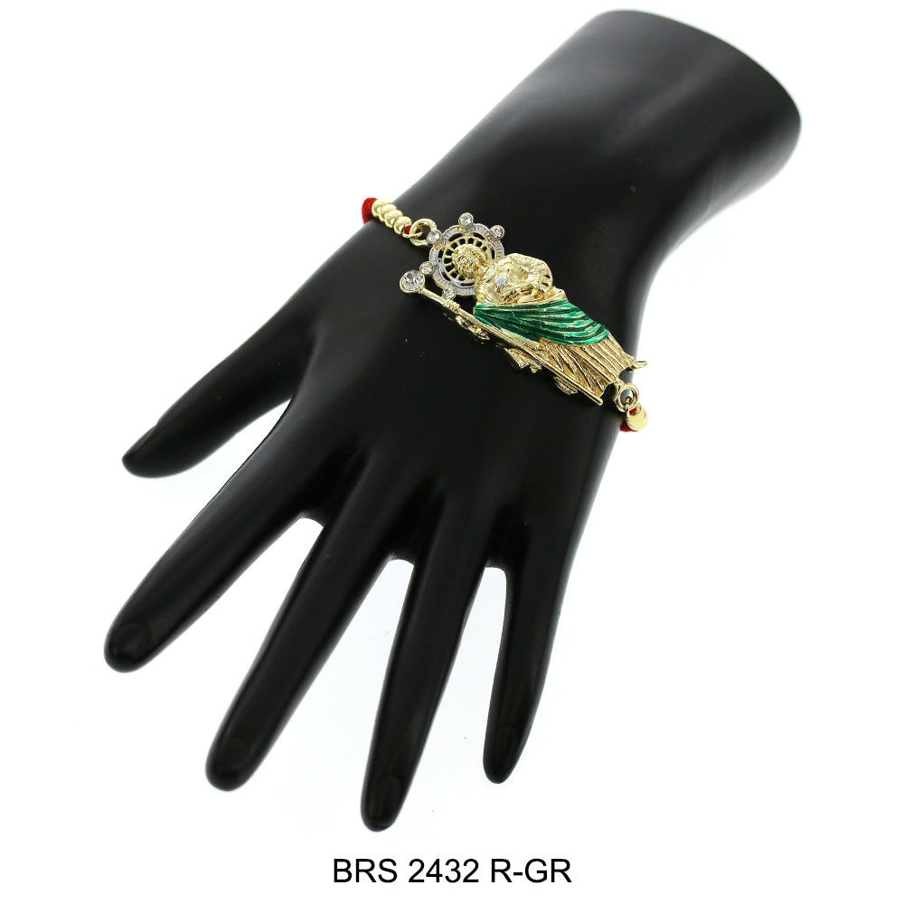 San Judas Adjustable Bracelet BRS 2432 R-GR