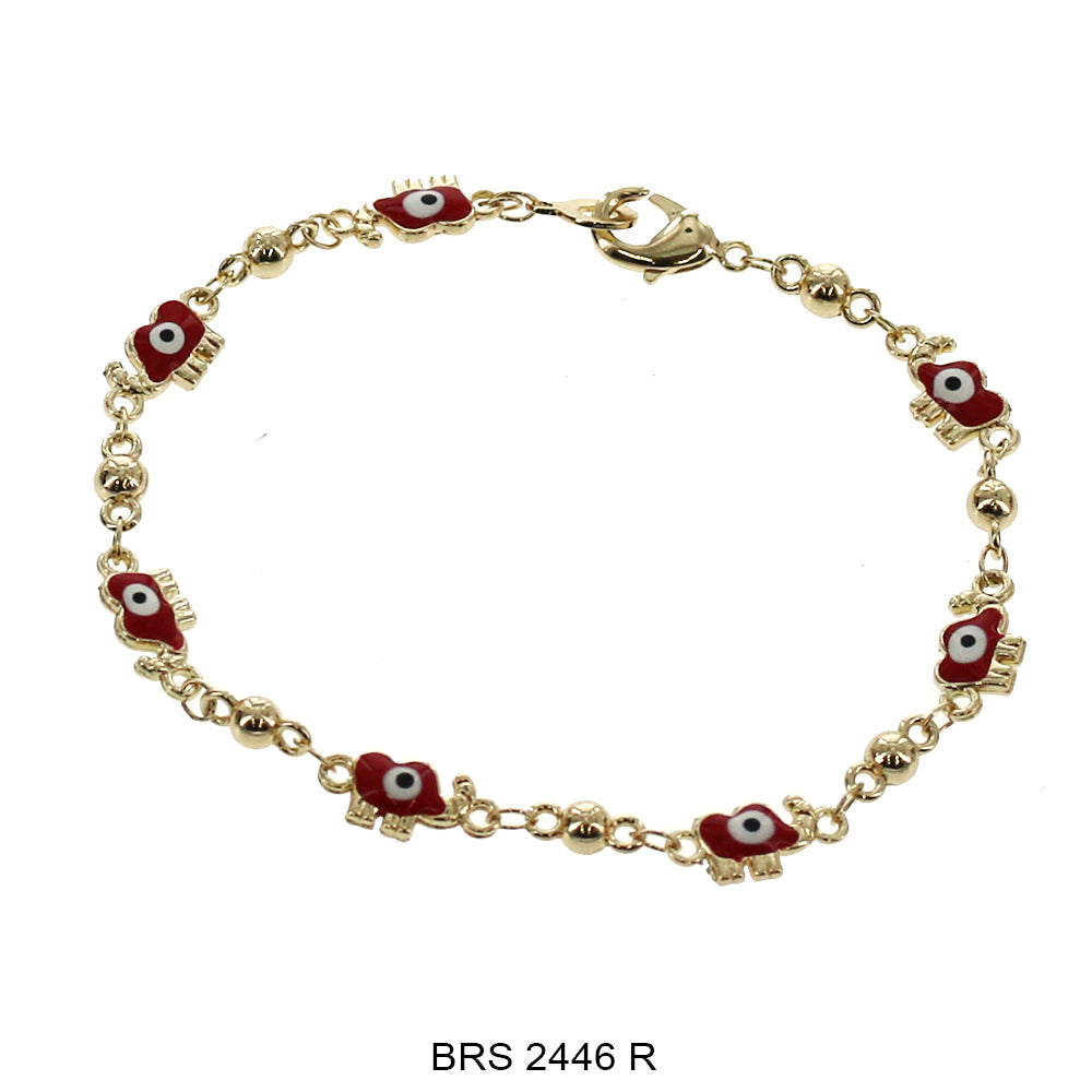 Elephant Evil Eye Beads Bracelet BRS 2446 R