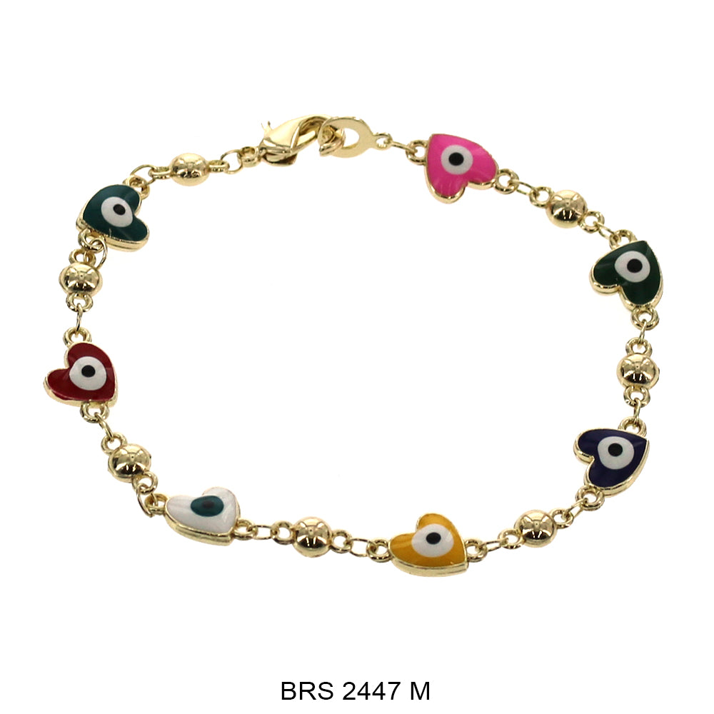 Hearts Evil Eye Beads Bracelet BRS 2447 M