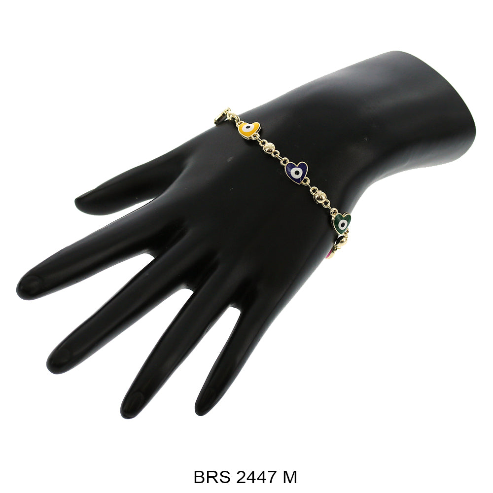 Hearts Evil Eye Beads Bracelet BRS 2447 M