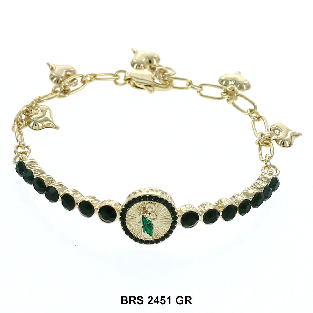 San Judas Stones Bracelet BRS 2451 GR