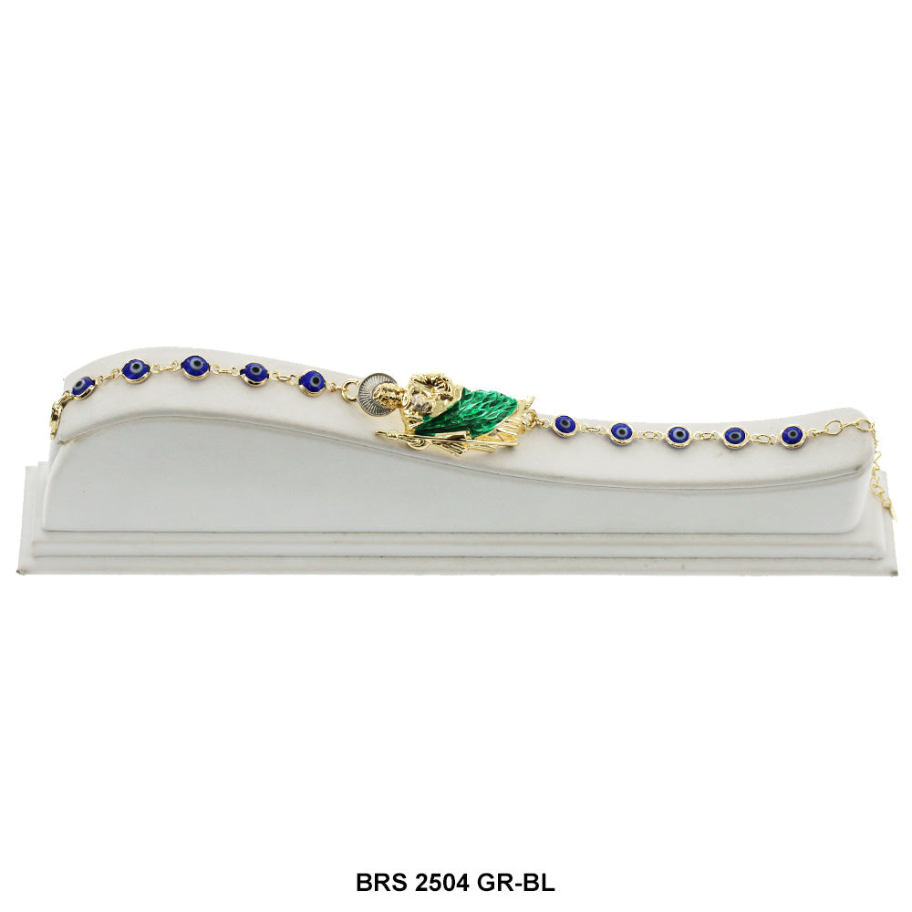 San Judas Stones Bracelet BRS 2504 GR-BL