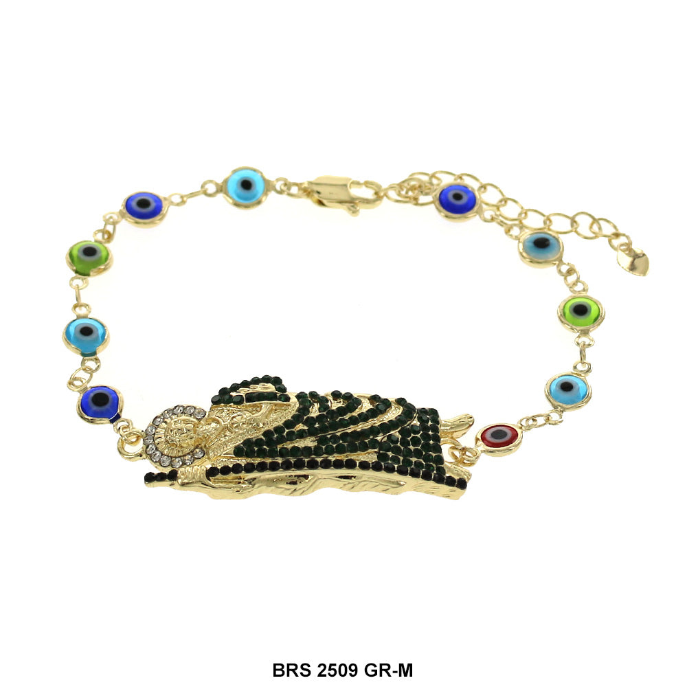 San Judas Evil Eye Bracelet BRS 2509 GR-M