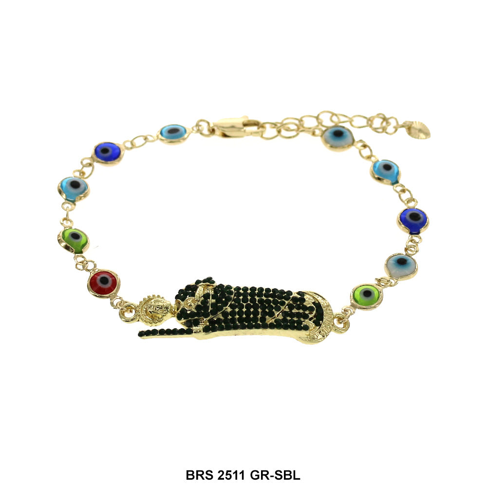 San Judas Evil Eye Bracelet BRS 2511 GR-M