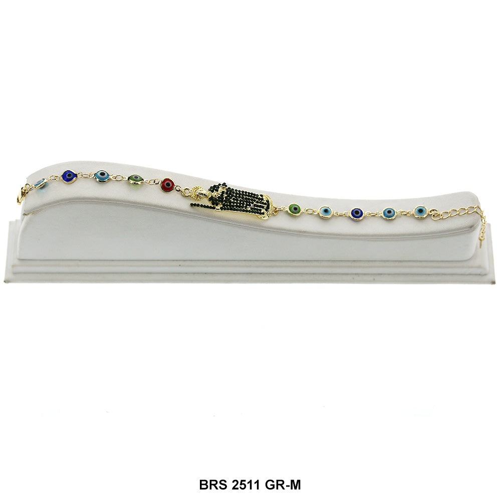 San Judas Evil Eye Bracelet BRS 2511 GR-M