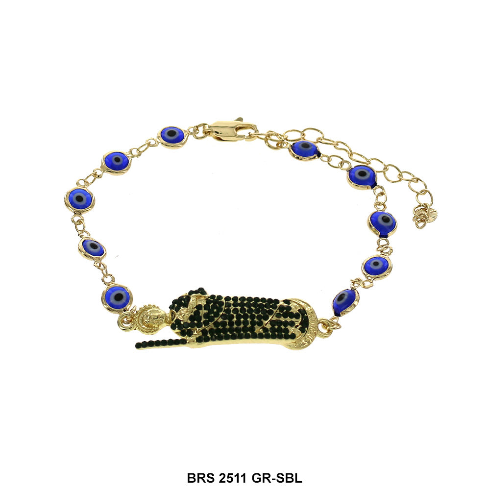 San Judas Evil Eye Bracelet BRS 2511 GR-BL