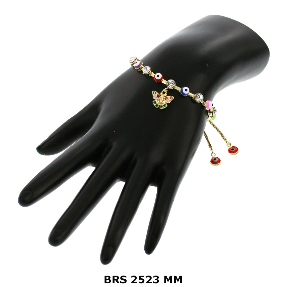 Butterfly Evil Eye Adjustable Bracelet BRS 2523 MM