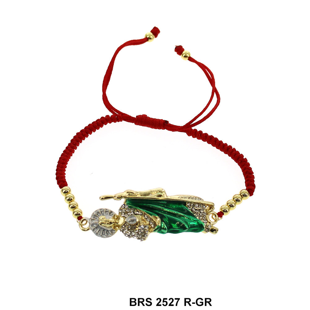 San Judas Thread Adjustable Bracelet BRS 2527 R-GR