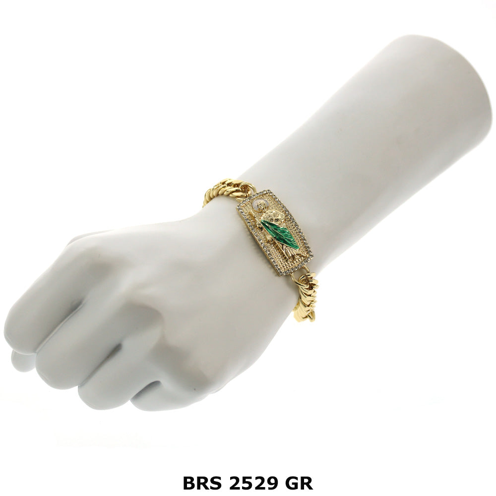 San Judas Stones Bracelet BRS 2529 GR
