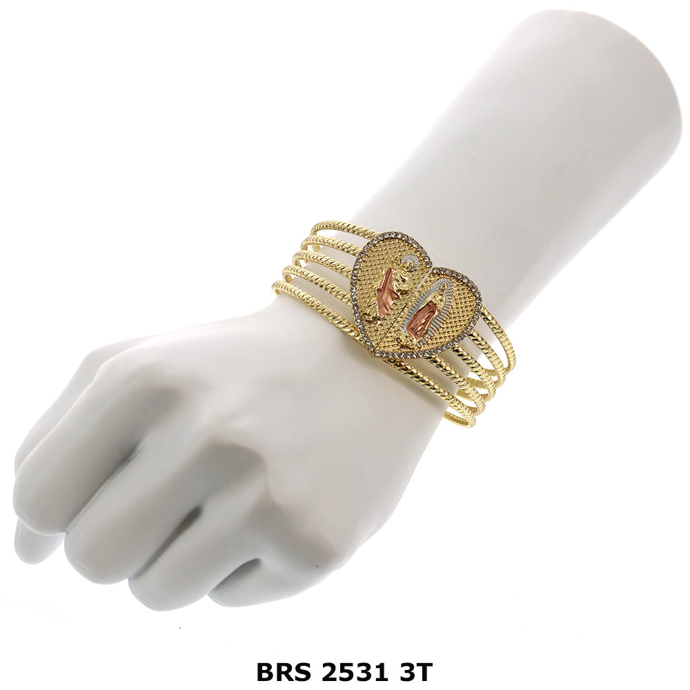 Santa Judas With Guadalupe Bangle Bracelet BRS 2531 3T