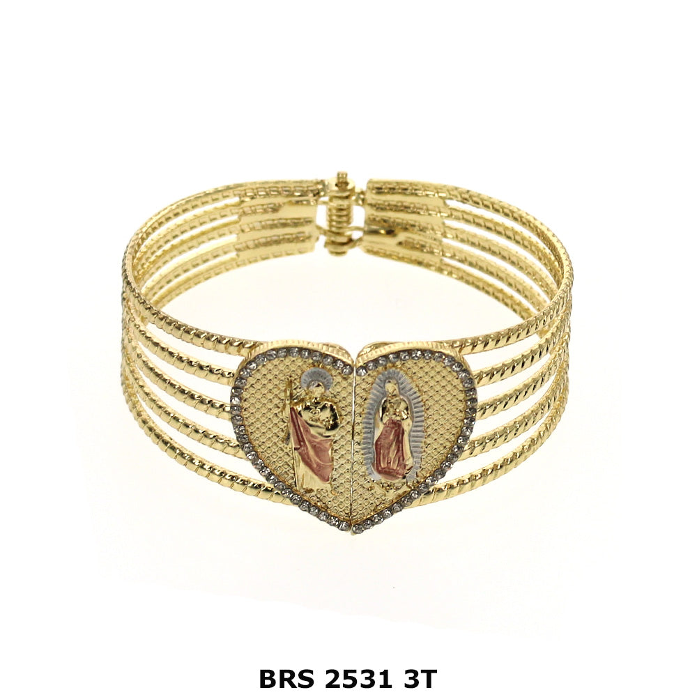 Santa Judas With Guadalupe Bangle Bracelet BRS 2531 3T