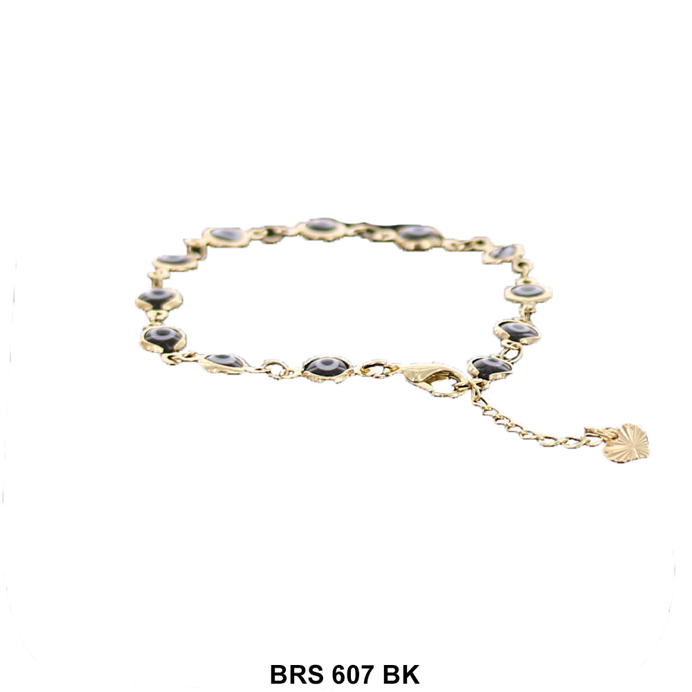 Round Evil Eye Beads Bracelet BRS 607 BK