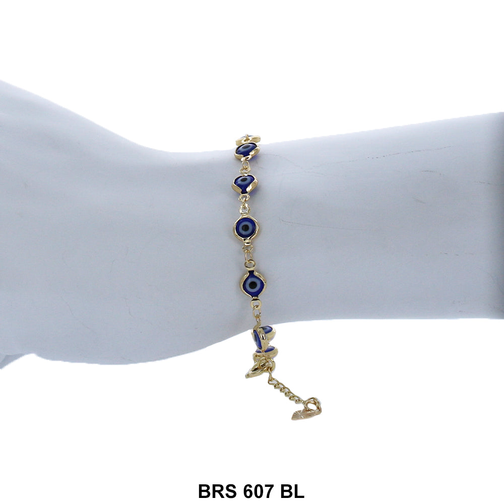 Round Evil Eye Beads Bracelet BRS 607 BL