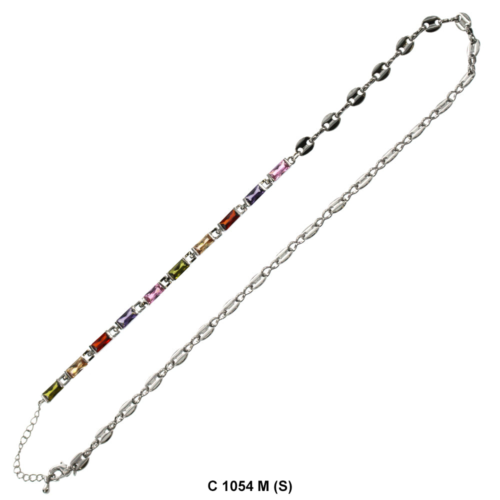 CZ Stones Chocker Chain Necklace C 1054 M (S)