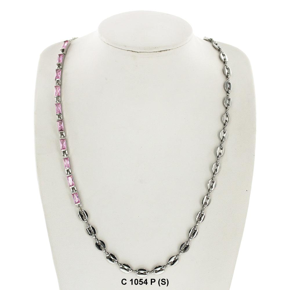 CZ Stones Chocker Chain Necklace C 1054 P (S)