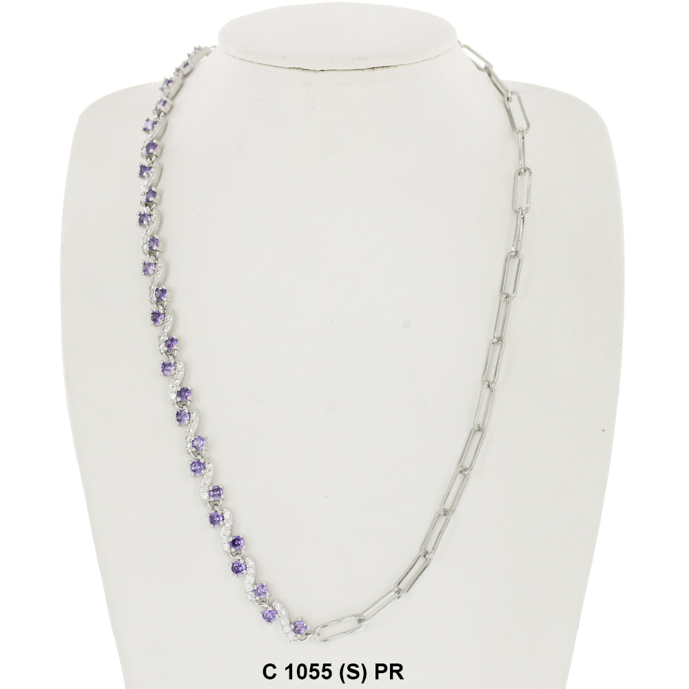 CZ Stones Chocker Chain Necklace C 1055 (S) PR