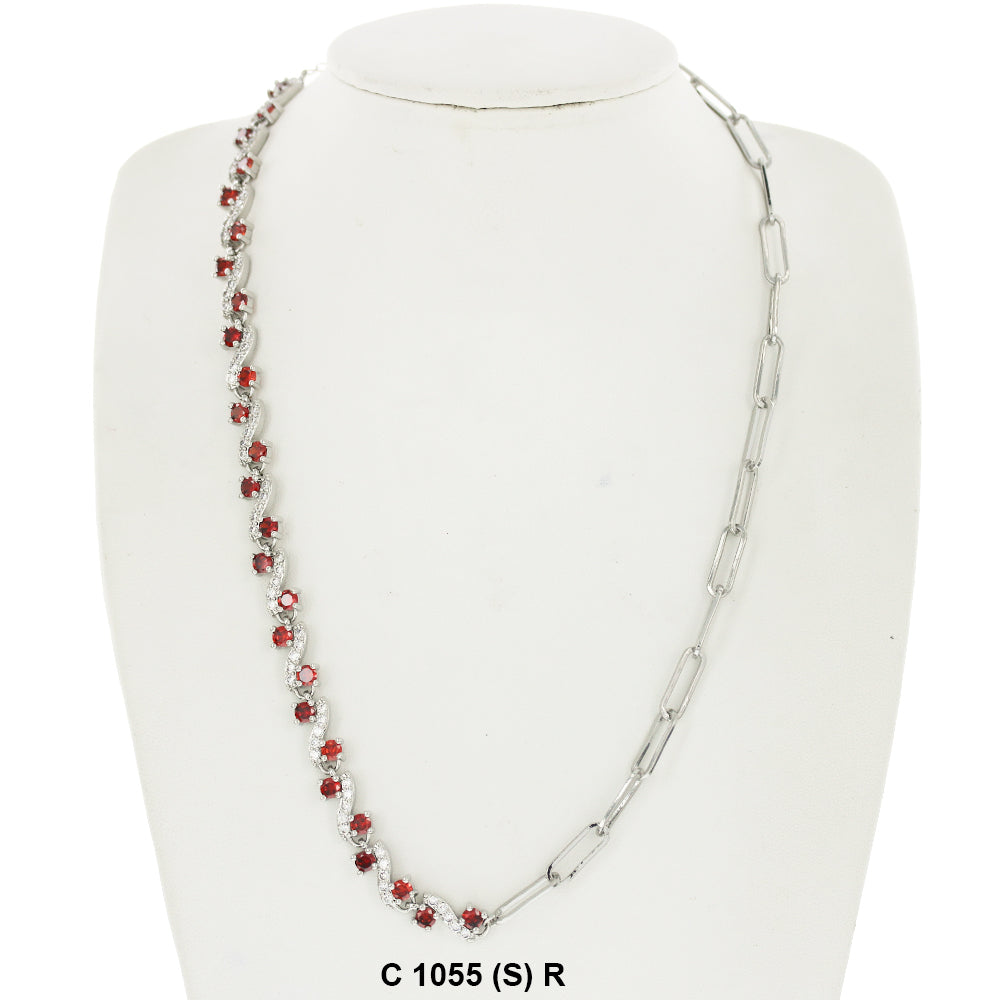 CZ Stones Chocker Chain Necklace C 1055 (S) R