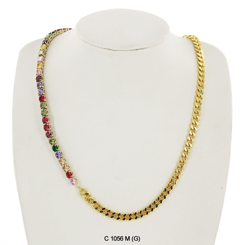 CZ Stones Chocker Chain Necklace C 1056 M (G)