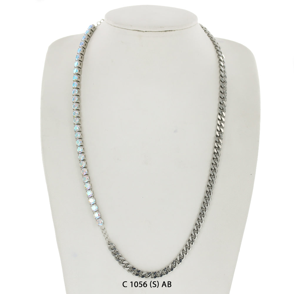 CZ Stones Chocker Chain Necklace C 1056 (S) AB