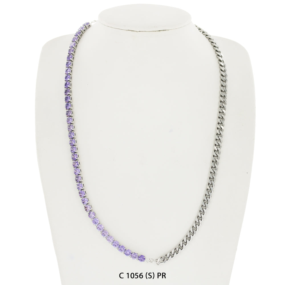CZ Stones Chocker Chain Necklace C 1056 (S) PR