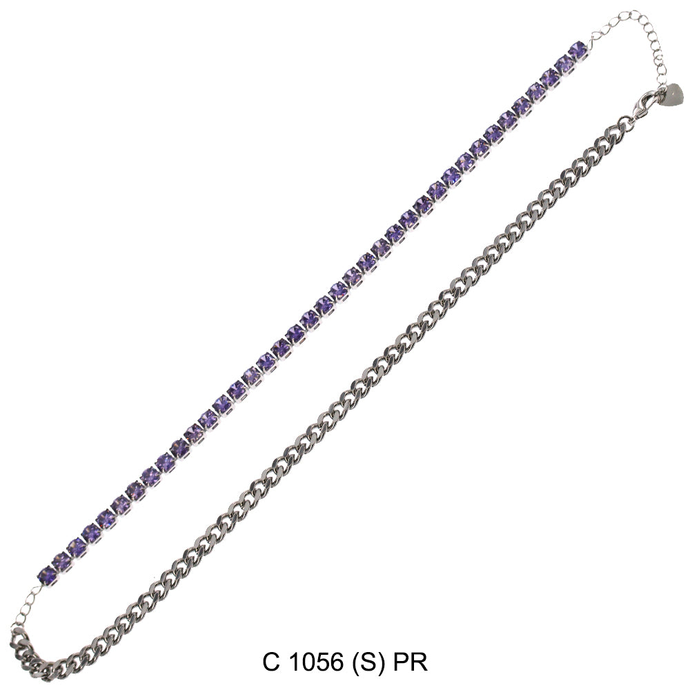 CZ Stones Chocker Chain Necklace C 1056 (S) PR