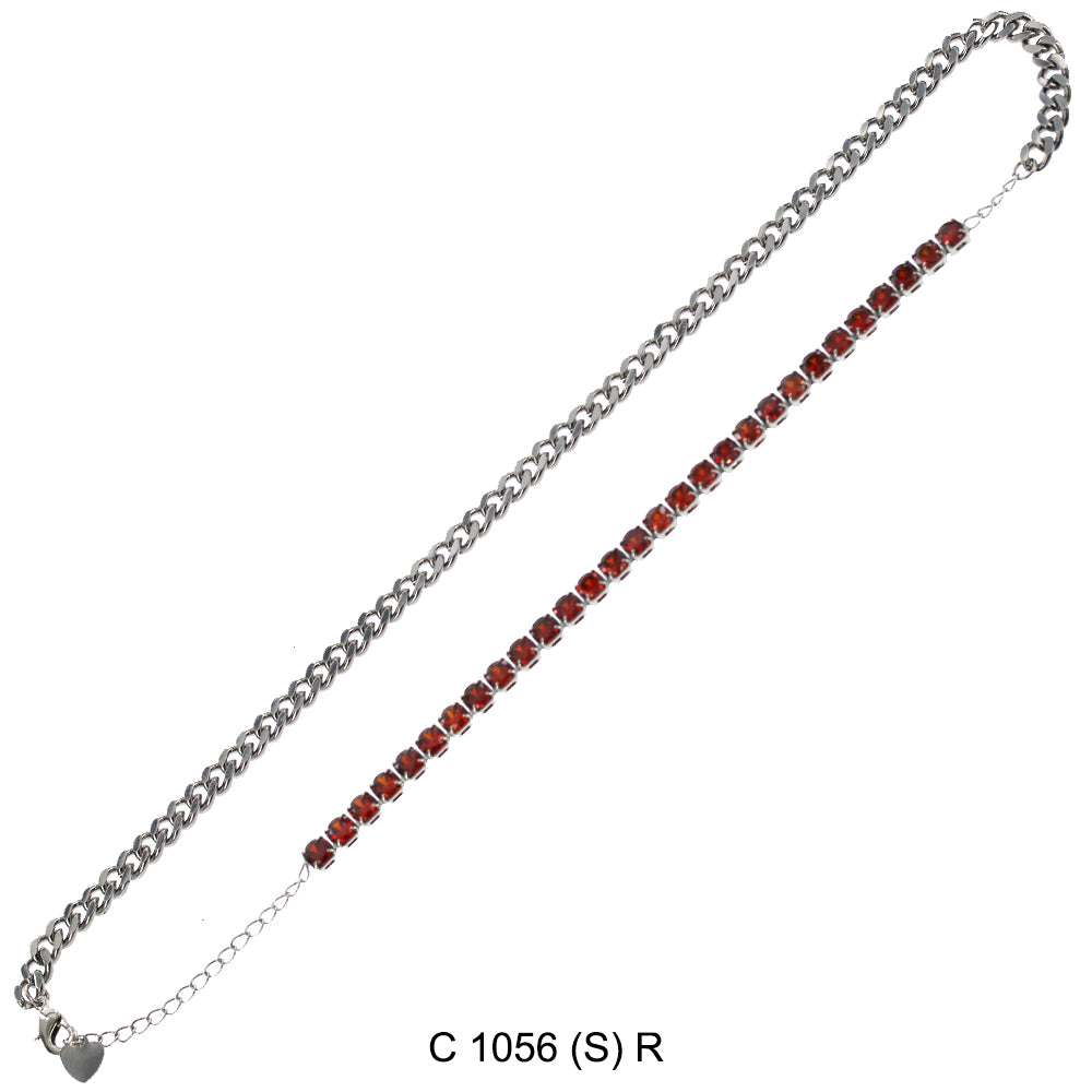 CZ Stones Chocker Chain Necklace C 1056 (S) R