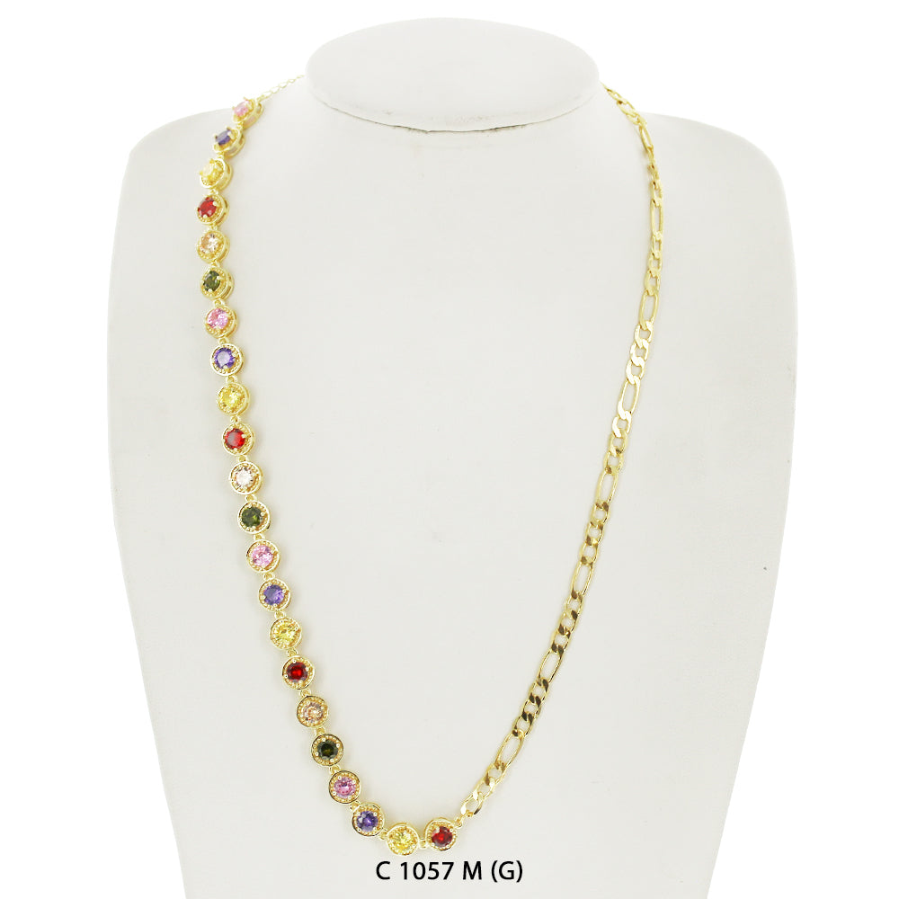 CZ Stones Chocker Chain Necklace C 1057 M (G)