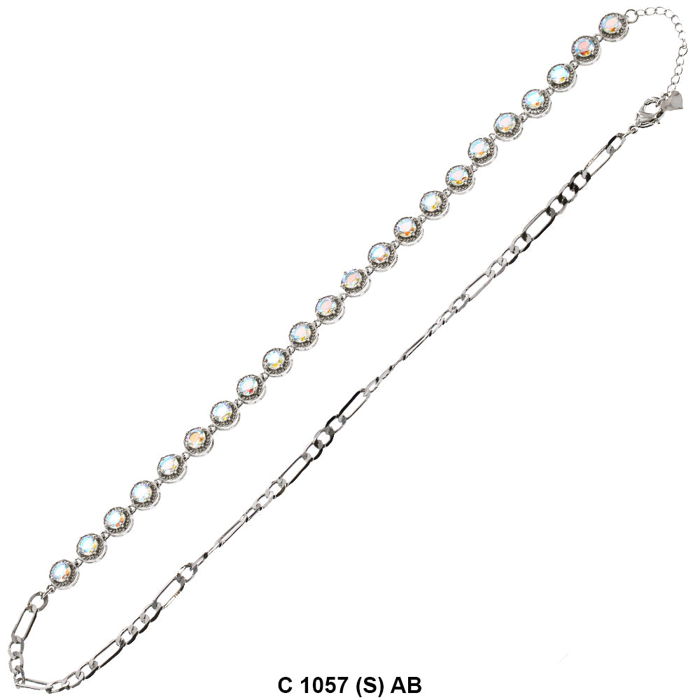 CZ Stones Chocker Chain Necklace C 1057 (S) AB