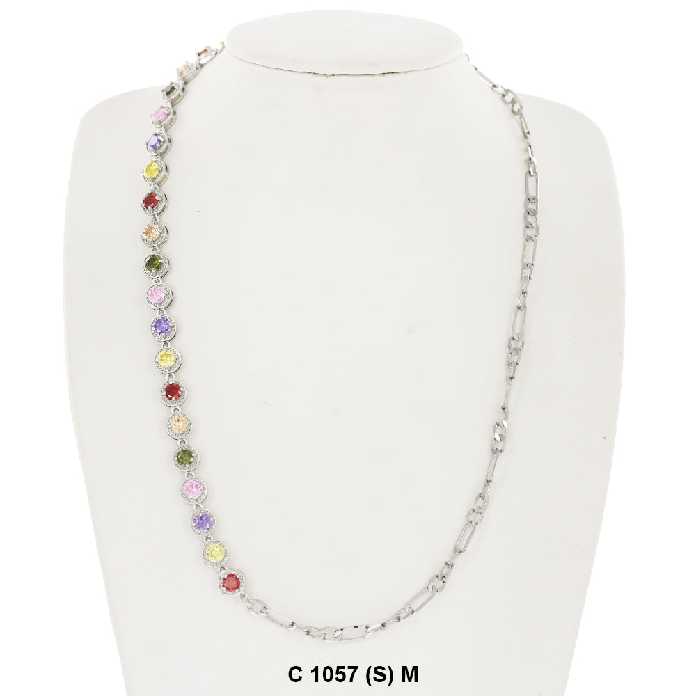 CZ Stones Chocker Chain Necklace C 1057 (S) M