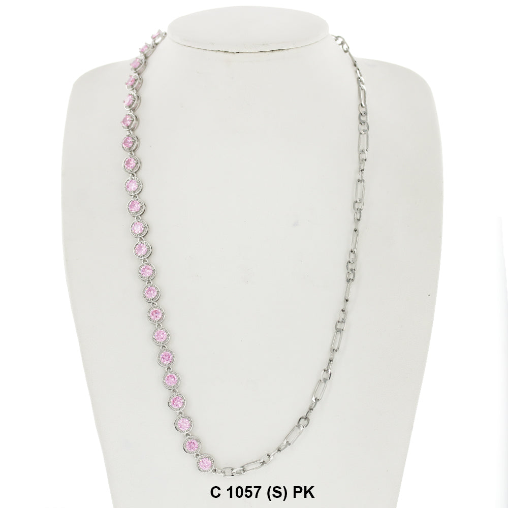 CZ Stones Chocker Chain Necklace C 1057 (S) PK