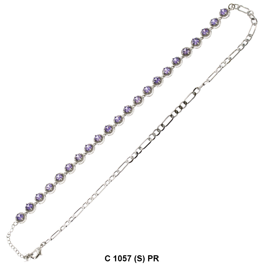 CZ Stones Chocker Chain Necklace C 1057 (S) PR