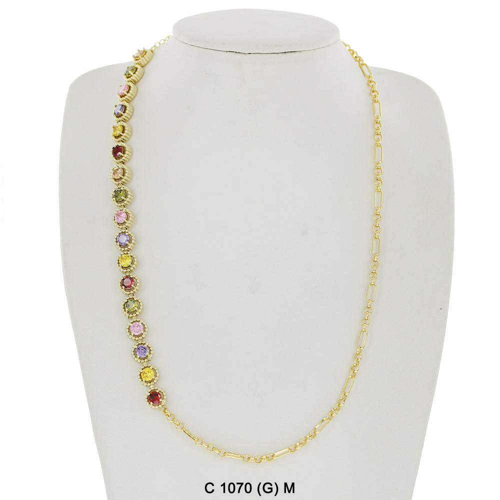 CZ Stones Chocker Chain Necklace C 1070 (G) M
