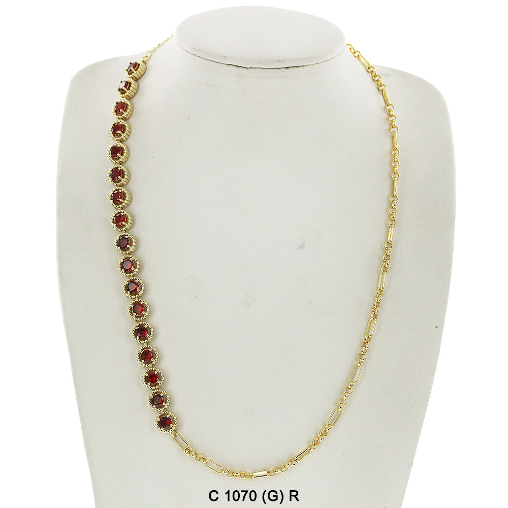 CZ Stones Chocker Chain Necklace C 1070 (G) R