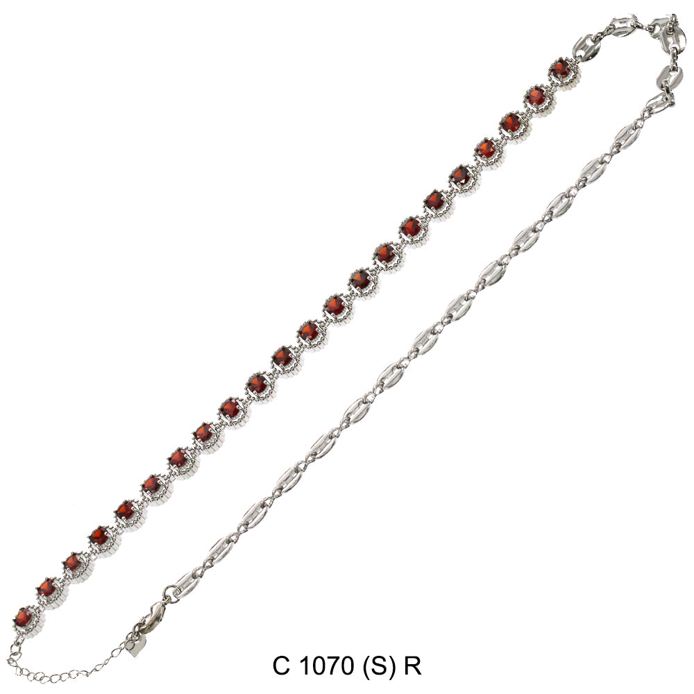 CZ Stones Chocker Chain Necklace C 1070 (S) R
