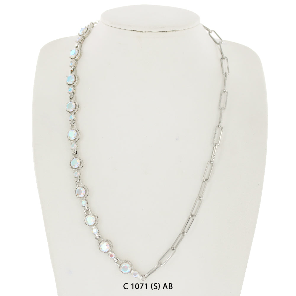 CZ Stones Chocker Chain Necklace C 1071 (S) AB