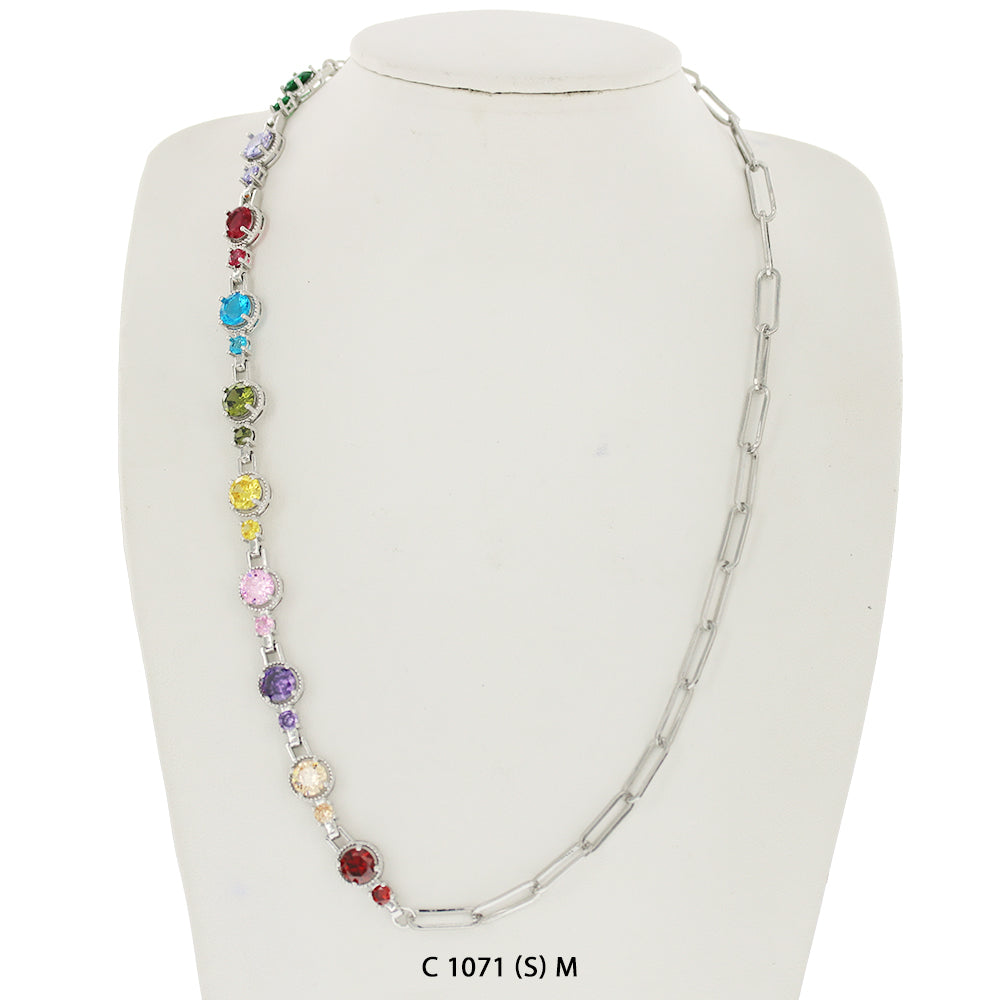 CZ Stones Chocker Chain Necklace C 1071 (S) M