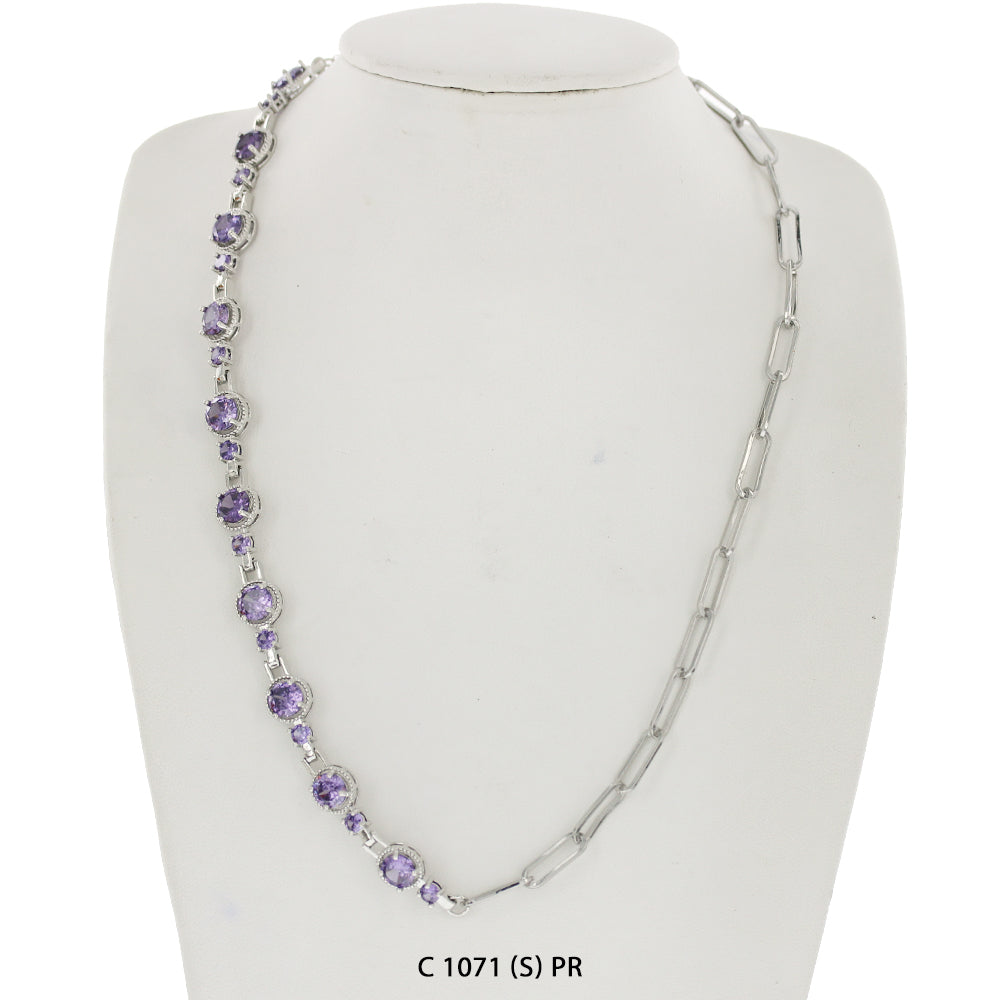 CZ Stones Chocker Chain Necklace C 1071 (S) PR