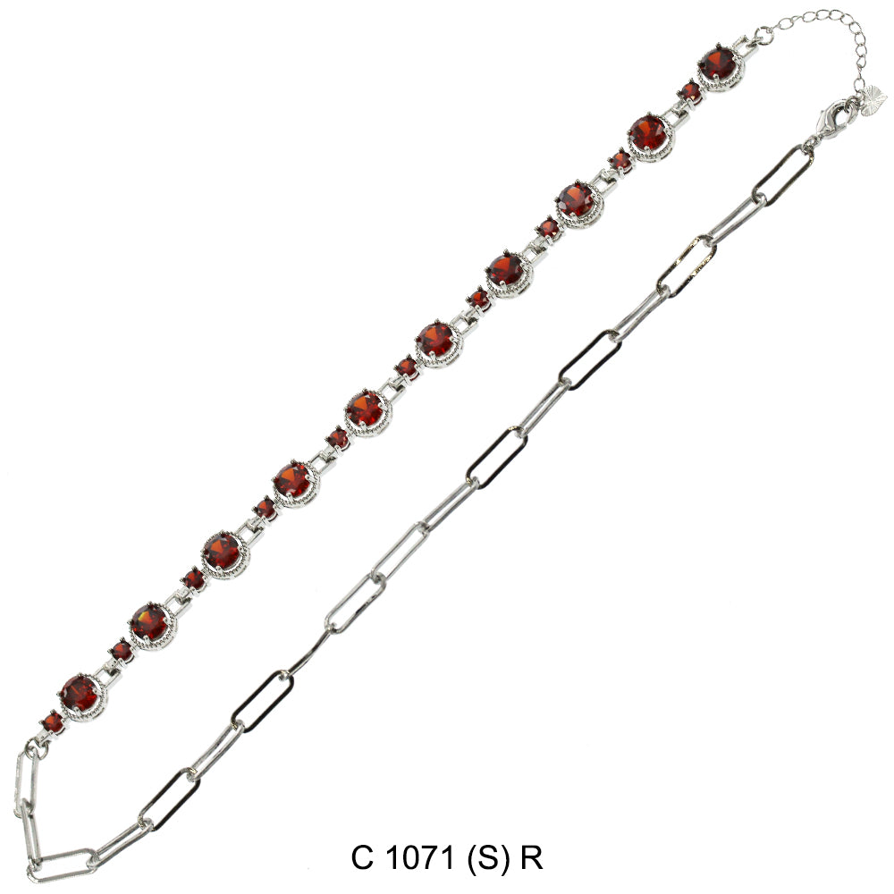 CZ Stones Chocker Chain Necklace C 1071 (S) R