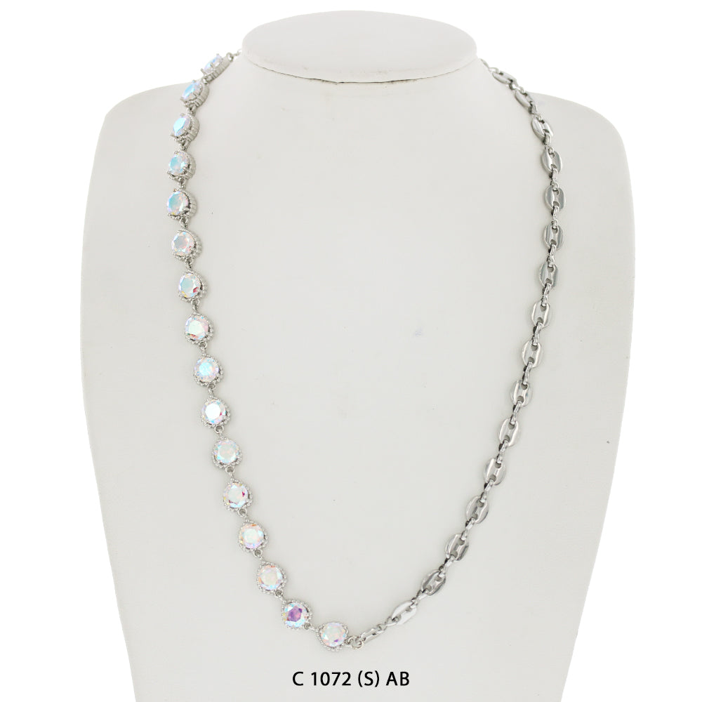 CZ Stones Chocker Chain Necklace C 1072 (S) AB