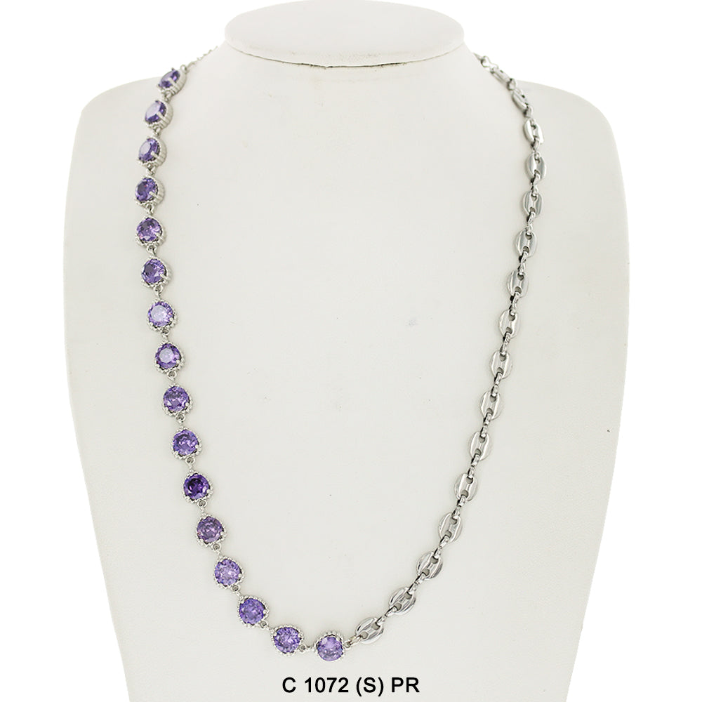 CZ Stones Chocker Chain Necklace C 1072 (S) PR