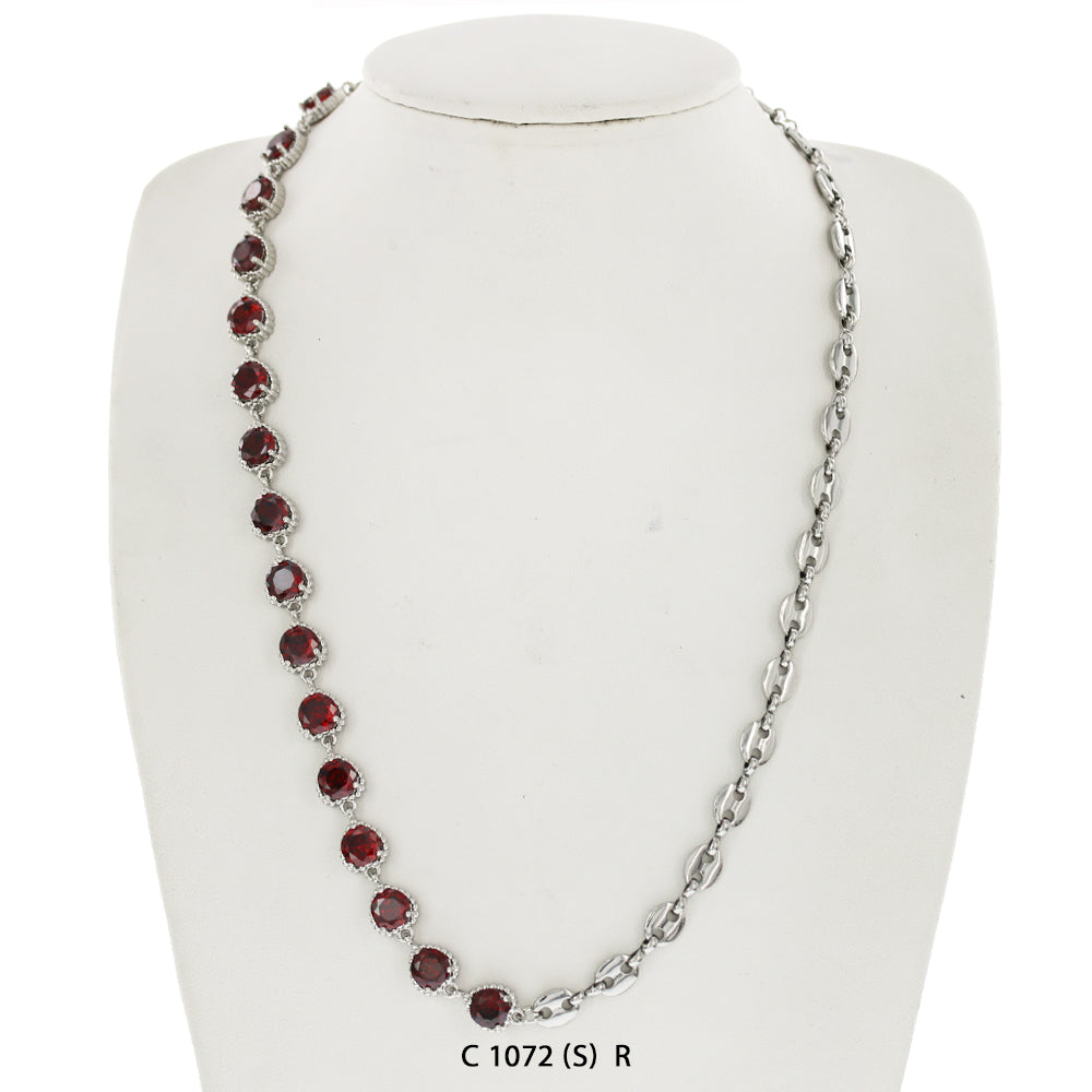 CZ Stones Chocker Chain Necklace C 1072 (S) R