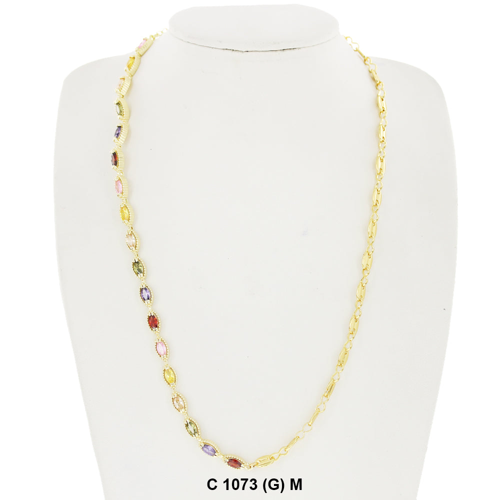 CZ Stones Chocker Chain Necklace C 1073 (G) M