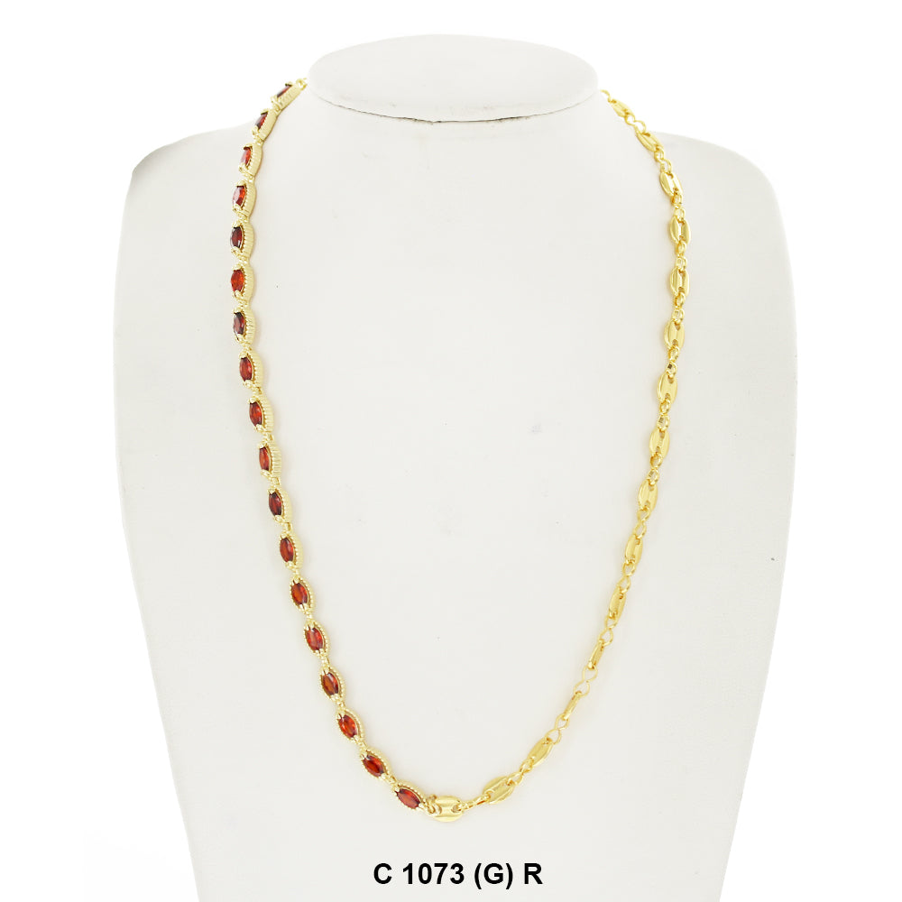 CZ Stones Chocker Chain Necklace C 1073 (G) R