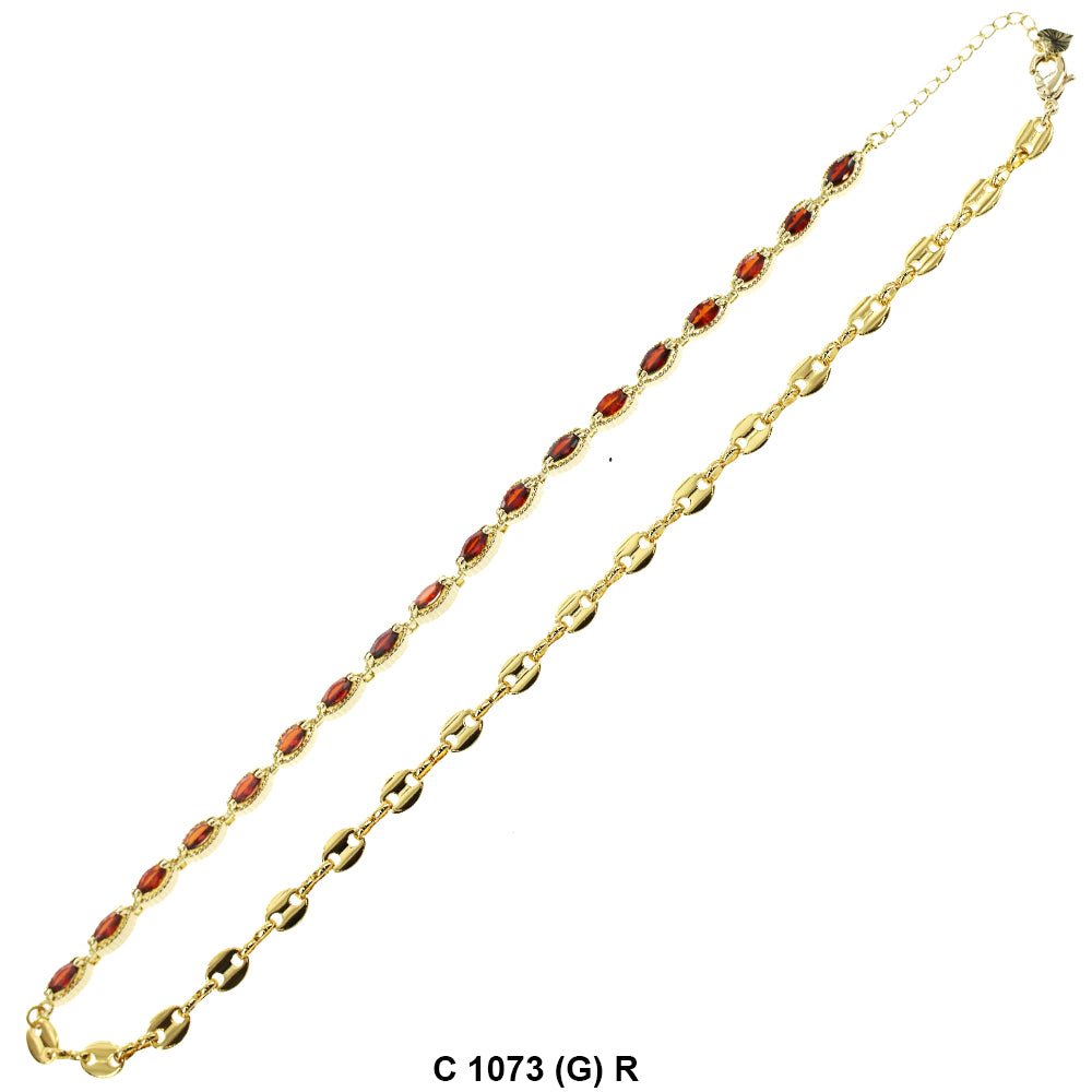 CZ Stones Chocker Chain Necklace C 1073 (G) R