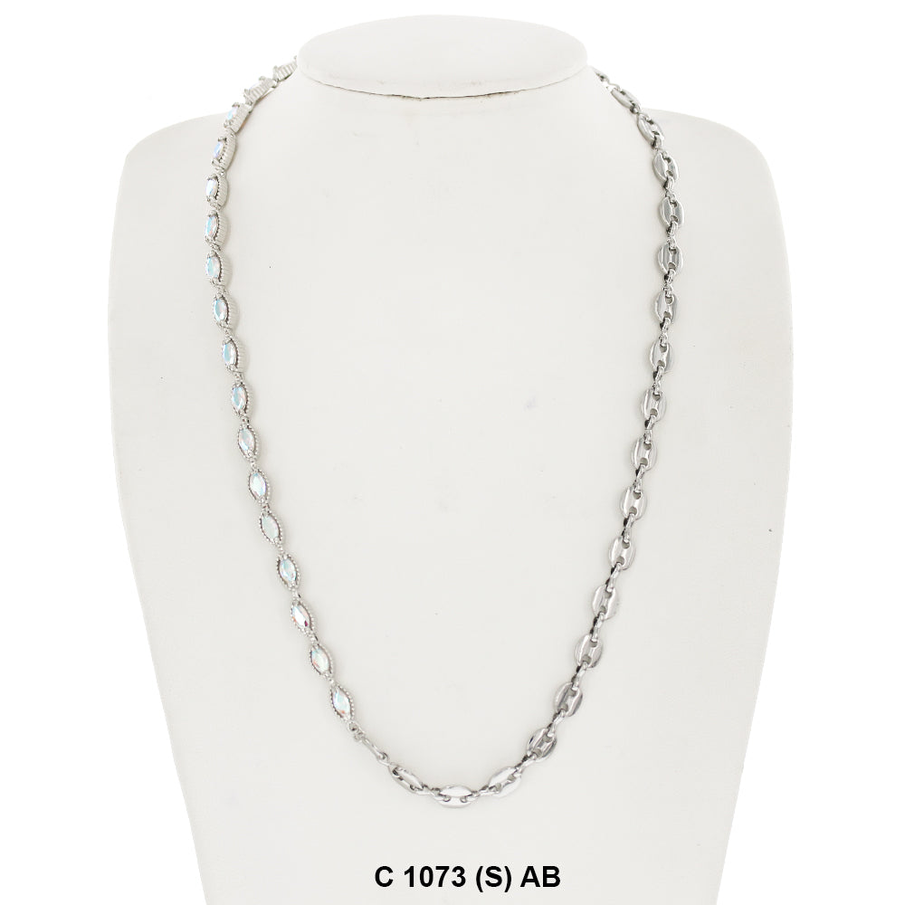 CZ Stones Chocker Chain Necklace C 1073 (S) AB