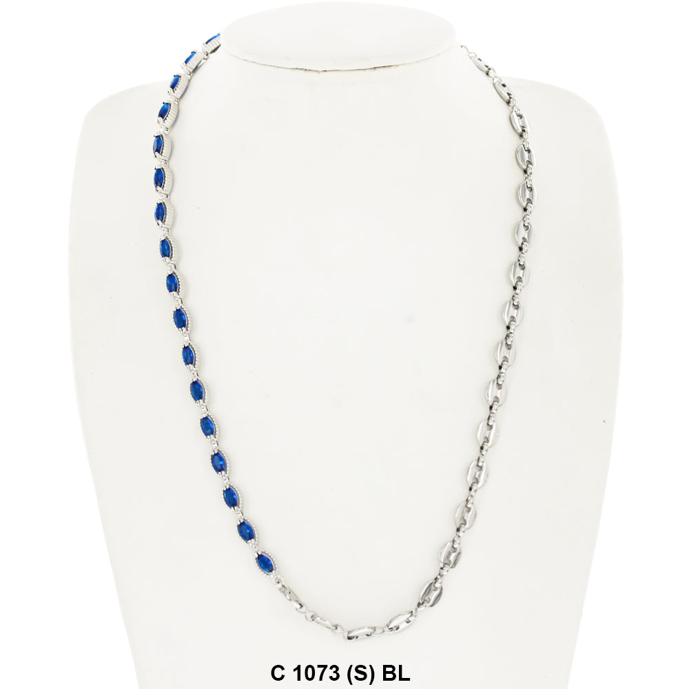 CZ Stones Chocker Chain Necklace C 1073 (S) BL