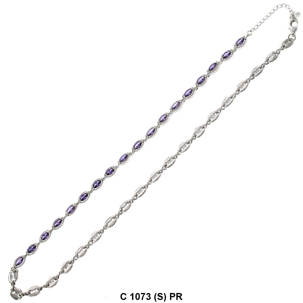 CZ Stones Chocker Chain Necklace C 1073 (S) PR