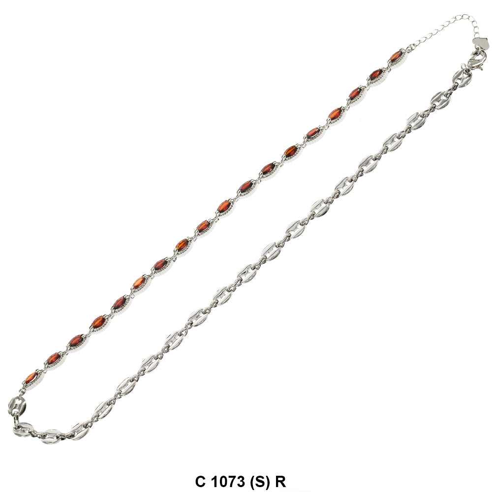 CZ Stones Chocker Chain Necklace C 1073 (S) R